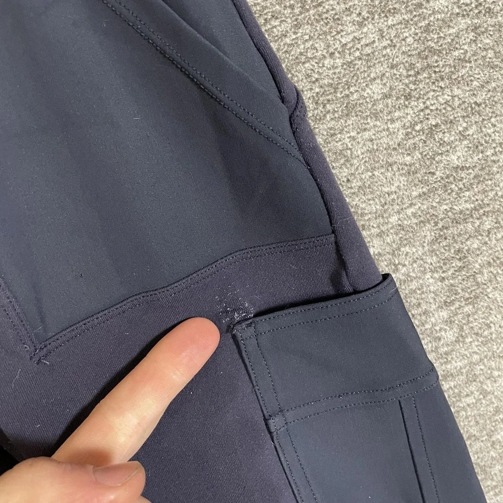 Alo Yoga Leggings Womens Small Blue High Waist Cargo Pockets Ankle Yoga Athletic